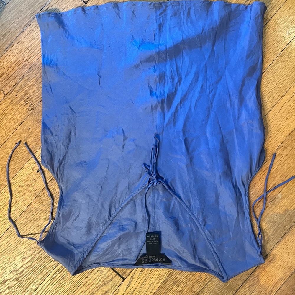 Express Blue Silk Top